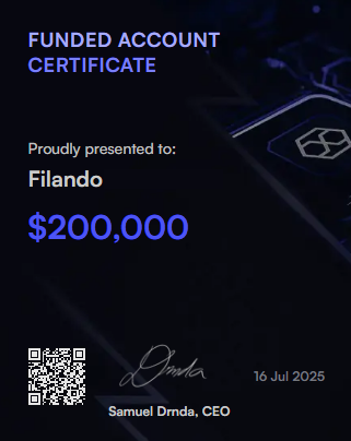 $200K Funded Account Certificate — Hyro Trader